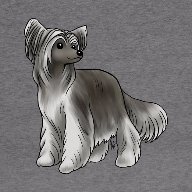 Dog - Chinese Crested - Powderpuff - White and Tan by Jen's Dogs Custom Gifts and Designs